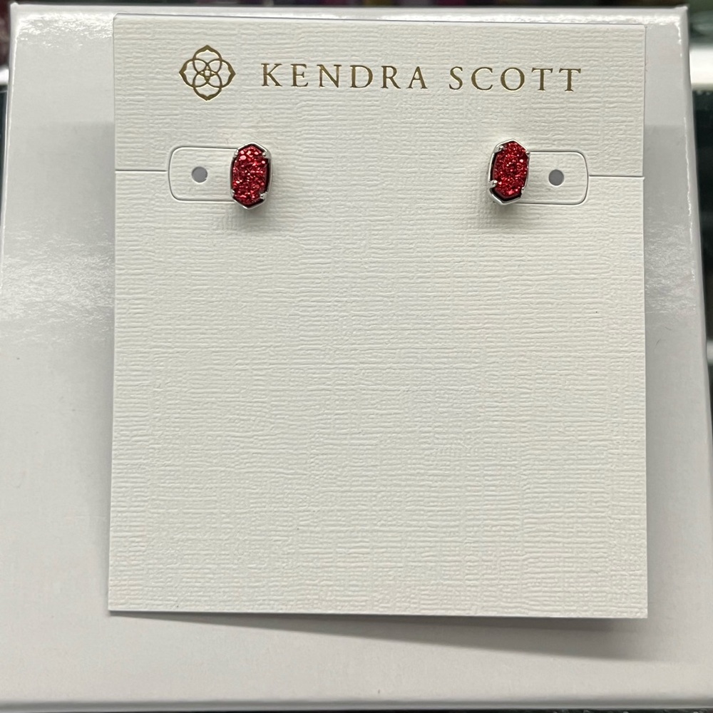 Kendra Scott Red Oval Earrings
